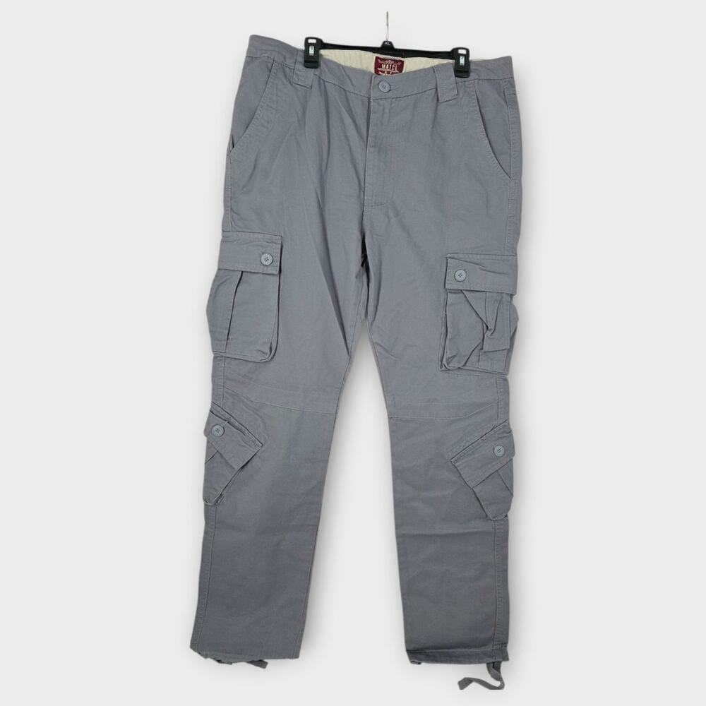 MATCH & MATCHSTICK Pants Men's 38x33 Grey Cargo Tactical Combat Outdoor NWT